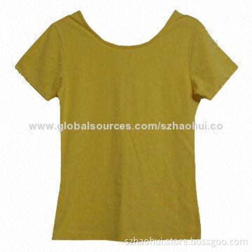 Ladies' Wide Round-neck T-shirt, 100% Cotton, Sized X-3XL, Customized Colors Welcomed